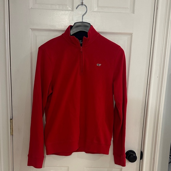 Vineyard Vines Youth XL (16) or Men’s small 1/4 Zip pullover in red.  Worn 1x - Picture 2 of 4